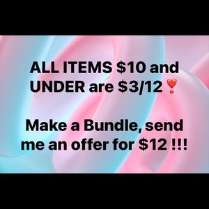 $10 & under are 3/$12!